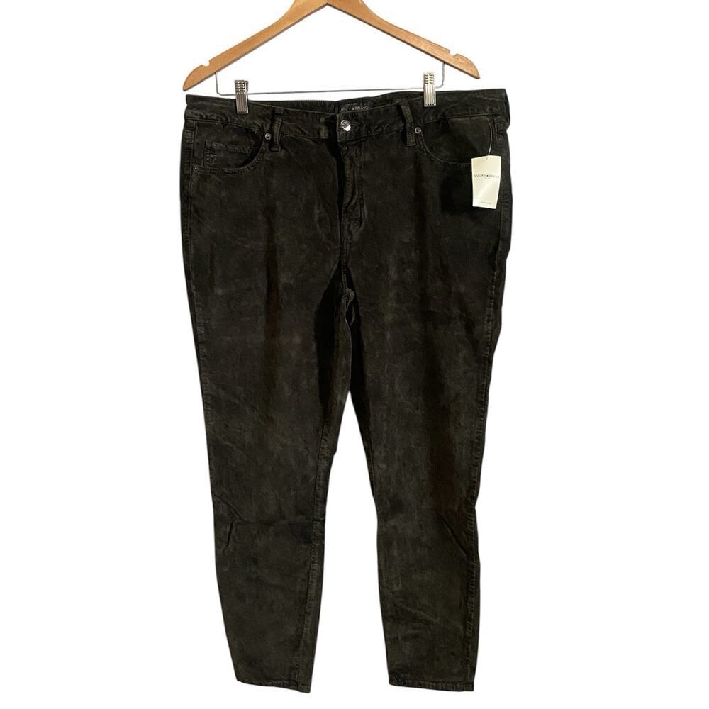 Lucky Brand Lolita Super Skinny Mid Rise Curvy Fit Green Velvet Like Sz 18W NWT